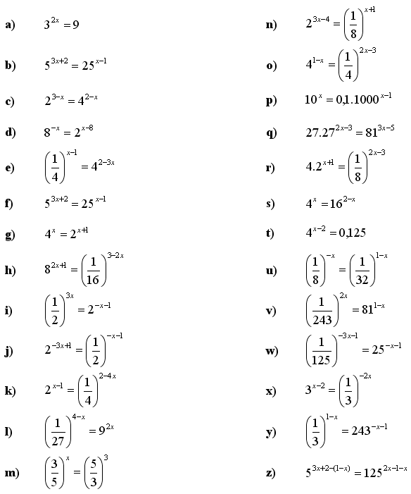 Exponenciální rovnice a nerovnice - Příklad 1 - Zadání